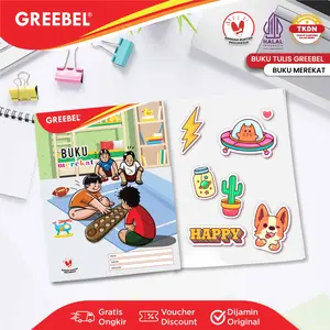 GREEBEL Buku Merekat A5 34 Lembar / Buku Menempel Sticker / Buku Edukasi Anak Sekolah