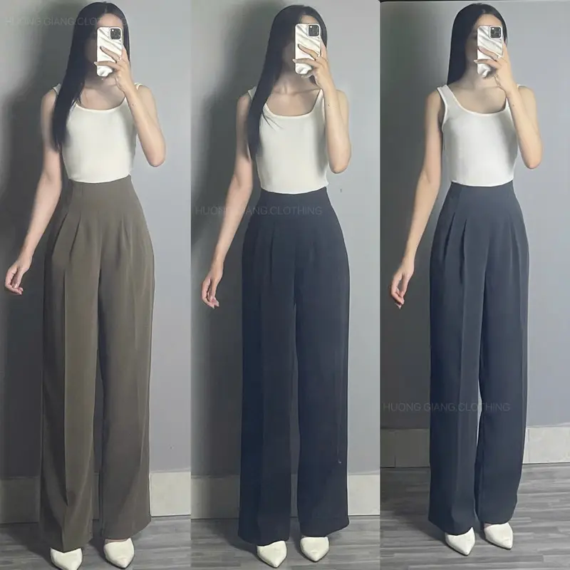(BIGSIZE 66-78kg) QUẦN SUÔNG LY CẠP LIỀN CHẤT VẢI GOLD NHẬT MỀM MỊN_HUONGGIANG.CLOTHING 1