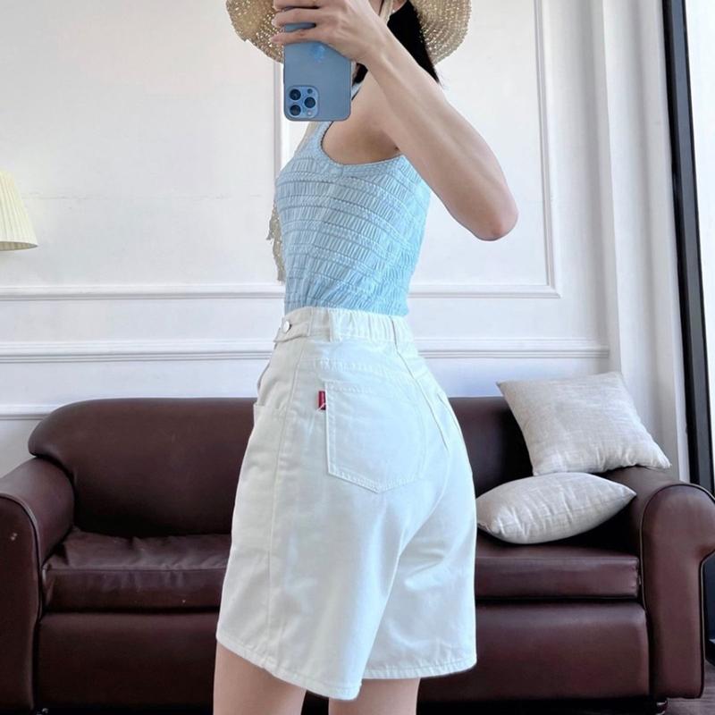 Quần short kaki lưng chun đai chỉnh eo, quần jean lững cạp chun ống rộng có bᶖgsize (KKLC5N) 1