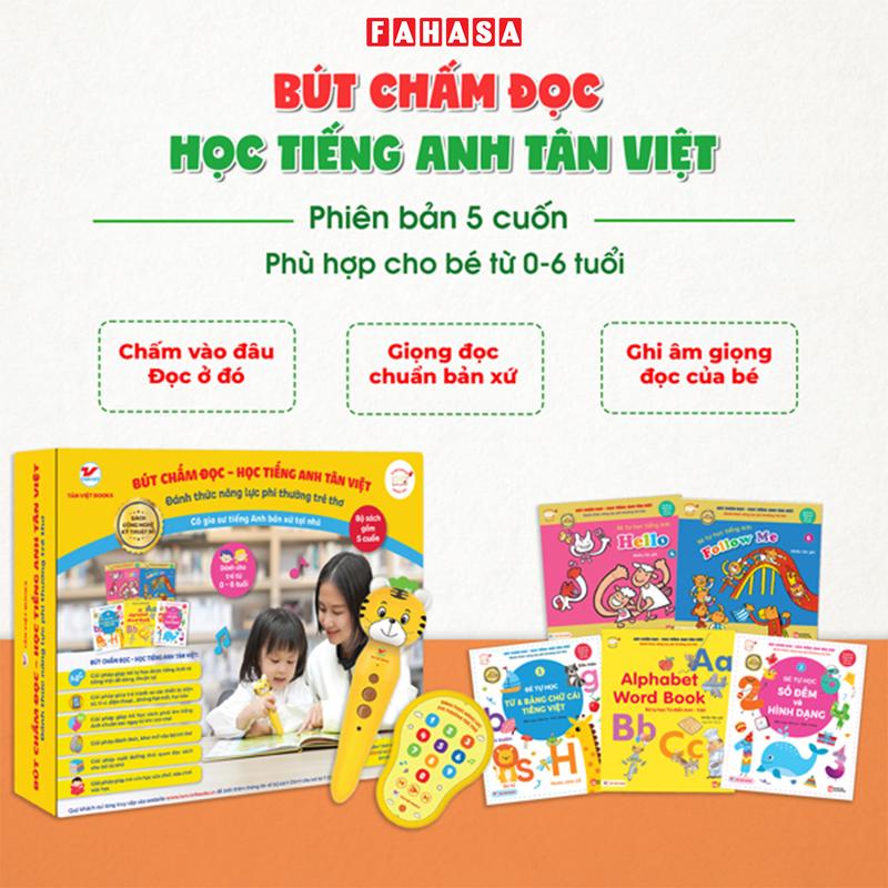  Bút Chấm Đọc-Học Tiếng Anh Tân Việt - Đánh Thức Năng Lực Phi Thường Từ Trẻ Thơ - Phiên Bản 6 Sách  Dành Cho Trẻ Từ 0 Đến 6 Tuổi  