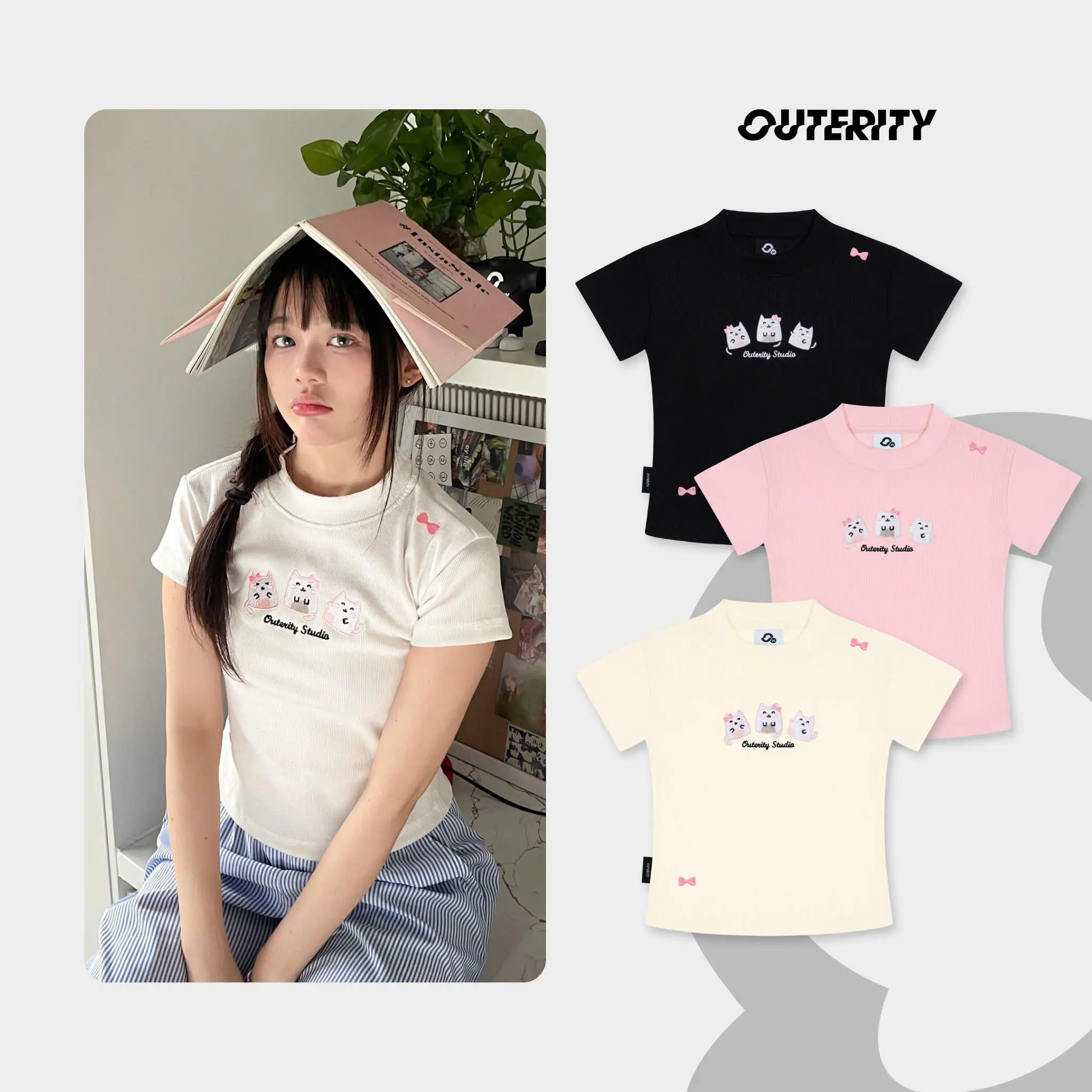 Áo Babytee Thun Gân Form Ôm Bowmeow / Unisex Local Brand 2024