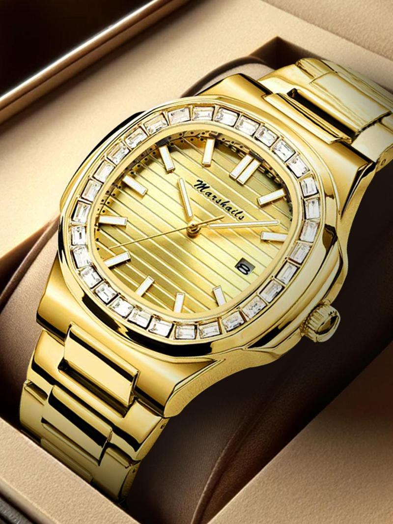Product Introduction of Men's Business Fashion Round Dial Analog Quartz Watch, Fashion Watch for Party, Daily Clothing Decor, Trendy All-match & Exquisite Watch for Birthday Gift with Random Box 3