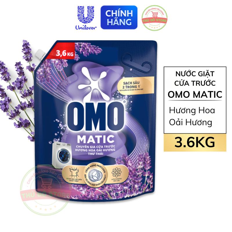 Nước Giặt OMO MATIC Cửa Trước | Cửa Ngang Hương Hoa Oải Hương - Túi 3.6KG
