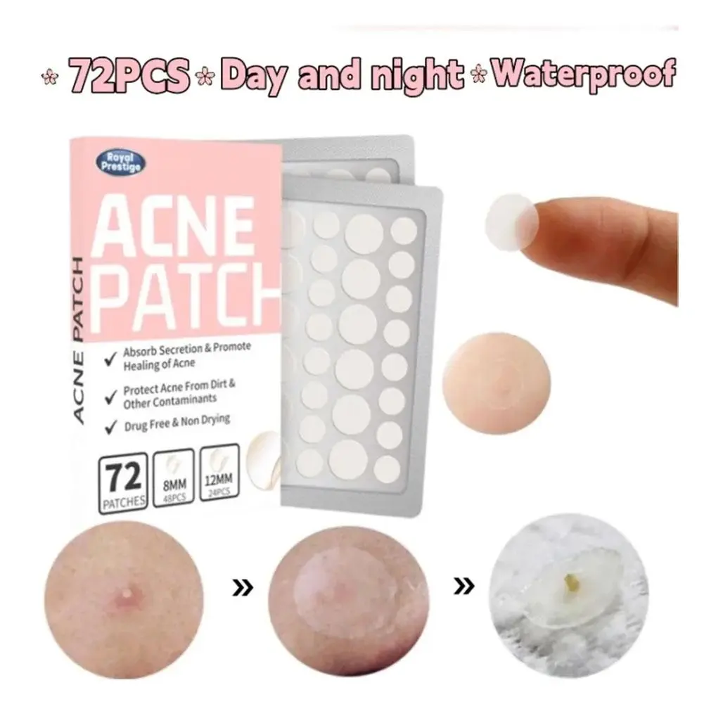 72pcs Acne Patch Invisible Traceless Acne Cover Patch PE Hydrocolloid Facial Invisible Acne Care Patch