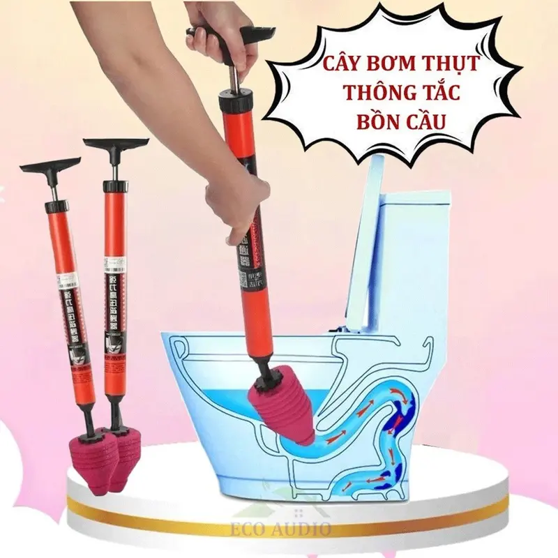 Dụng cụ thông tắc bồn cầu thông tắc cống thoát nước sàn trong gia đình bằng khí nén áp lực cao tiện dụng, Cây thông bồn 0