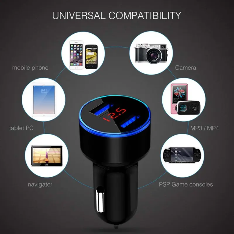 Car Charger Colokan Charger Mobil 2 Ports 3.1A 12V-24V Output 6
