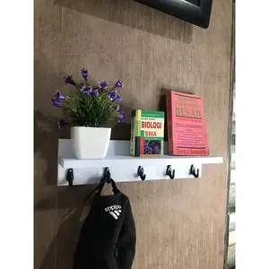 kapstok baju/rak dinding rak tempel tempat gantungan kunci buku baju serbaguna Dipasang di Dinding