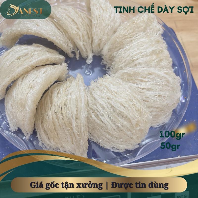 Yến Tinh Chế Dày Sợi - TẶNG 10 gram đông trùng hạ thảo, táo đỏ, đường phèn - Yến sào DANEST