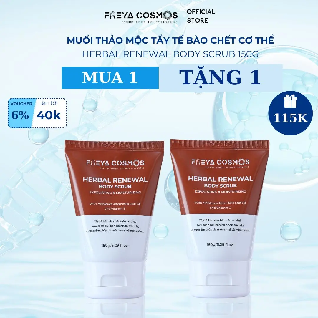 [Mua 1 Tặng 1] Muối Thảo Mộc Làm Sạch Da Chết Freya Cosmos Herbal Renewal Body Scrubs 150gr Nữ Dưỡng Da Body Dưỡng Body Women