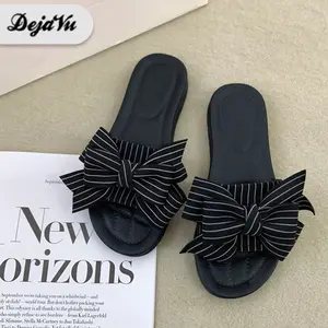 Dejavu Sandal Wanita Jelly Kekinian Fleksibel Sendal Korea Pita Karet Rumah Flat Anti Slip Ringan HSN119