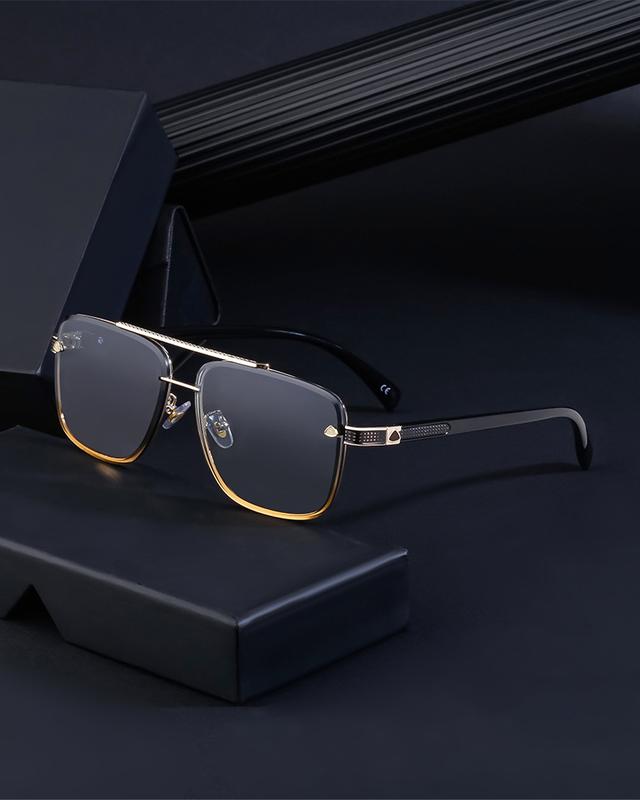 Product Introduction of Men's Glasses 2023 New Retro Metal Double Beam Sunglasses Square Frame Trimming Driving Sunglasses 3