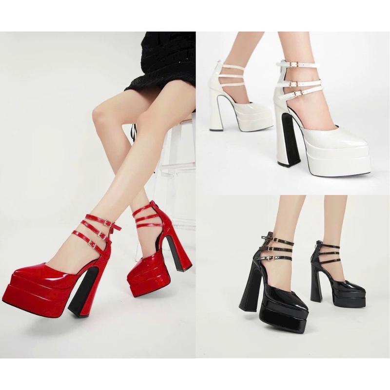 GIÀY 15 PHÂN CAO GÓT NỮ  DÂY MẢNH TÔN DÁNG DỄ MANG PHỐI ĐỒ SANG CHẢNH ĐI TIỆC Shoes DéP Cao Su