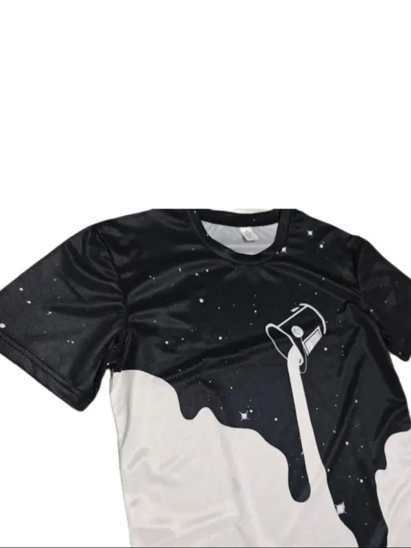 Two-Piece Set Men's All Over Print Short Sleeve Tee & Shorts Set, Regular Fit Casual Round Neck T-shirt & Track Shorts, Summer Clothes Set for Men 6