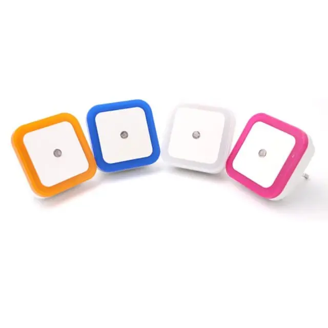 Lampu Tidur Kamar LED Otomatis Sensor Cahaya Colok Listrik Dinding Persegi Plastik Dekorasi Ruangan Night Lamp HM005 - XOBOX 8
