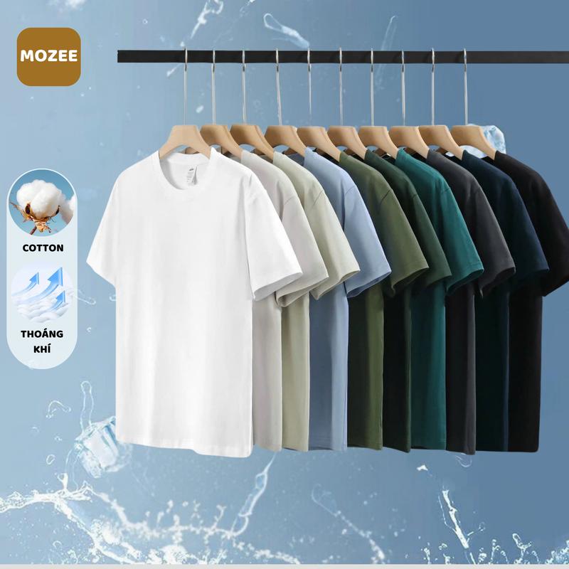 Mozees Áo Thun Cổ Tròn Nam Form Regular 100% Cotton Định Lượng 230gsm Chất Mềm Mịn Thoáng Mát