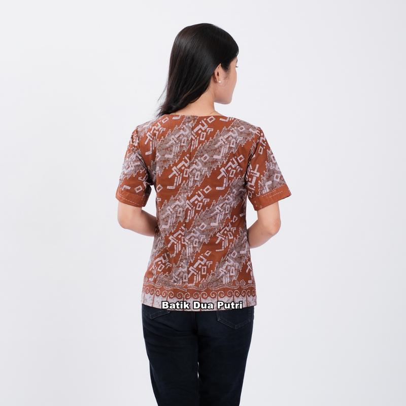 Batik Wanita Blouse Atasan Modern Sompal Lilin Batik Dua Putri Katun 8
