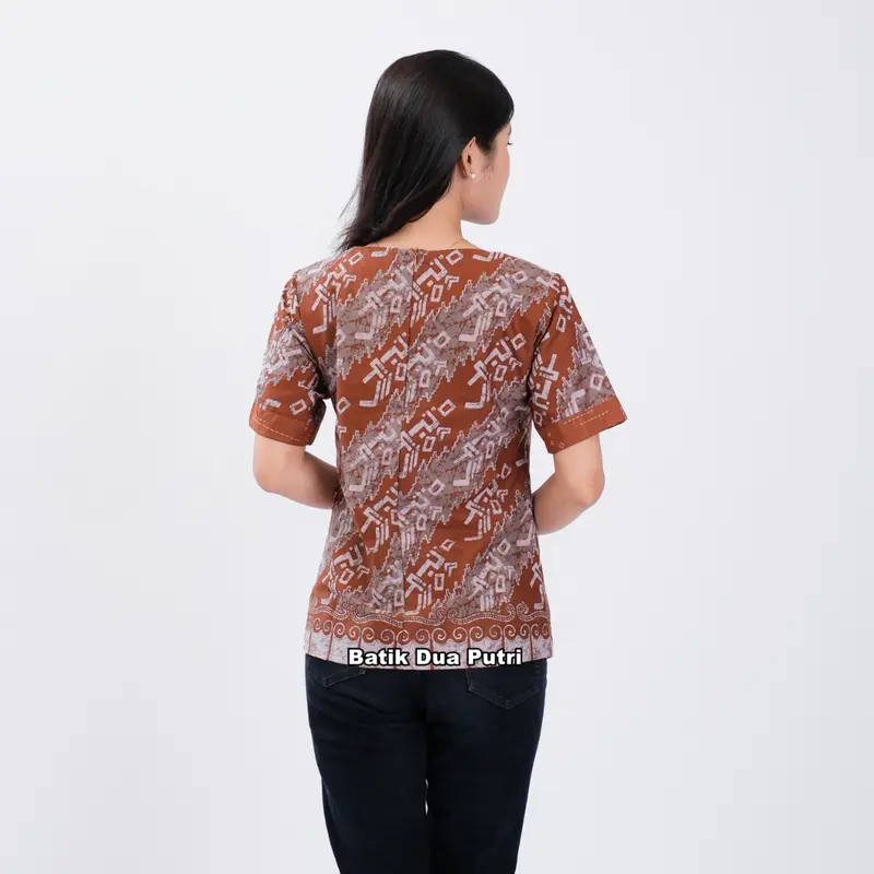 Batik Wanita Blouse Atasan Modern Sompal Lilin Batik Dua Putri Katun 7
