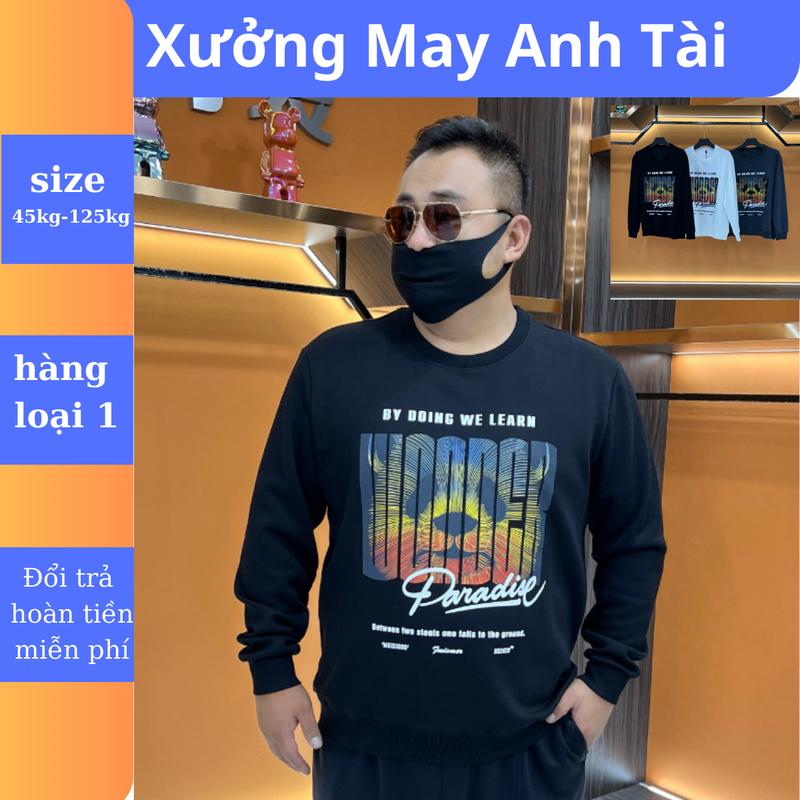 Áo Thun Nam Dài tay in gấu 5D - Áo Thun Bigsize Nam (45.125kg) Chất Vải Nỉ Ngoại Cotton Cao Cấp Local Brand Mã gấu Menswear Hoodie