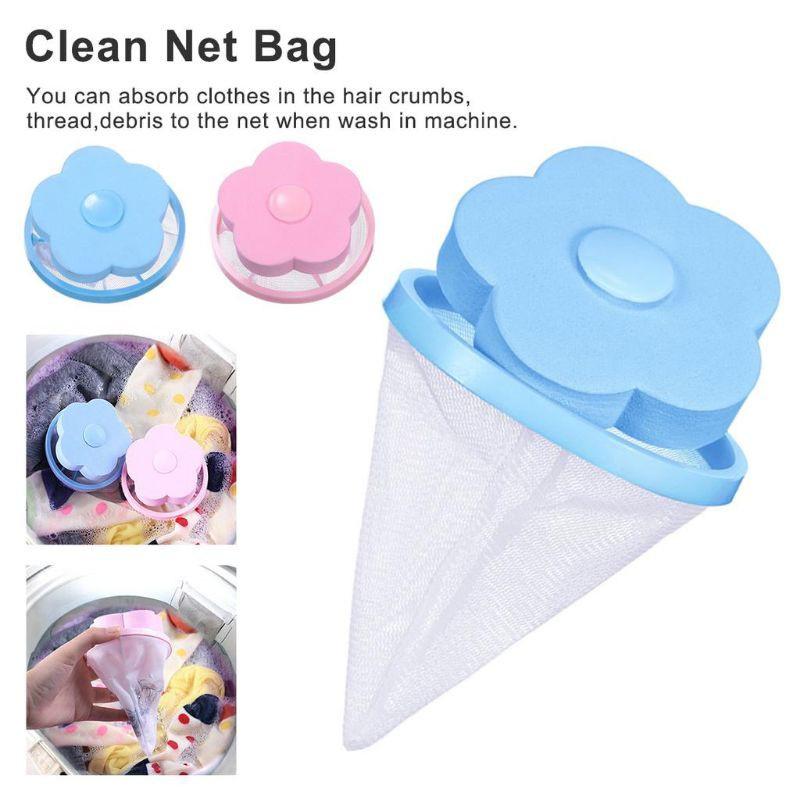 Home Floating Lint Hair Catcher Mesh Pouch Washing Machine Laundry ...