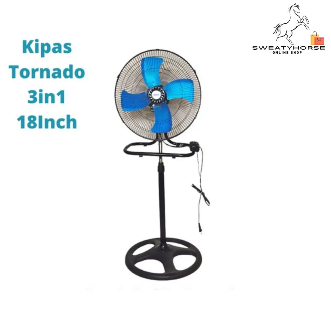 Kipas Angin Tornado Besi 3in1 18Inch Kipas Berdiri Meja Dinding/Tembok - Y 1808 Listrik