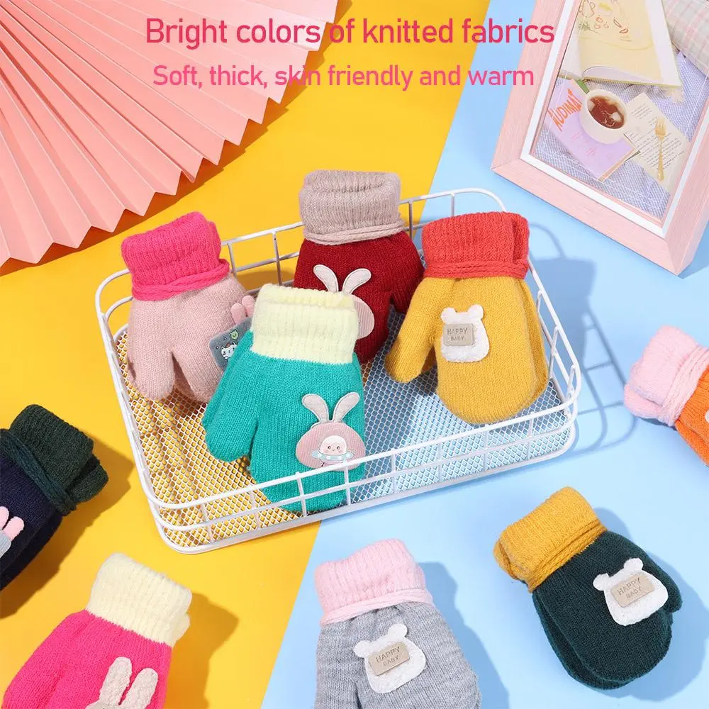 1-6Years Children Kids Cute Toddler Winter Thicken Mittens Knitted Gloves  ​ Mittens