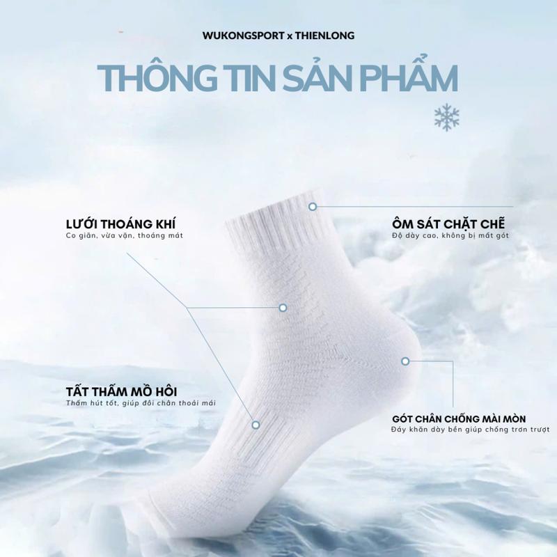 Tất cổ cao thể thao nam chất liệu Cotton dày dặn, thấm hút tốt, thoáng khí khi sử dụng 4
