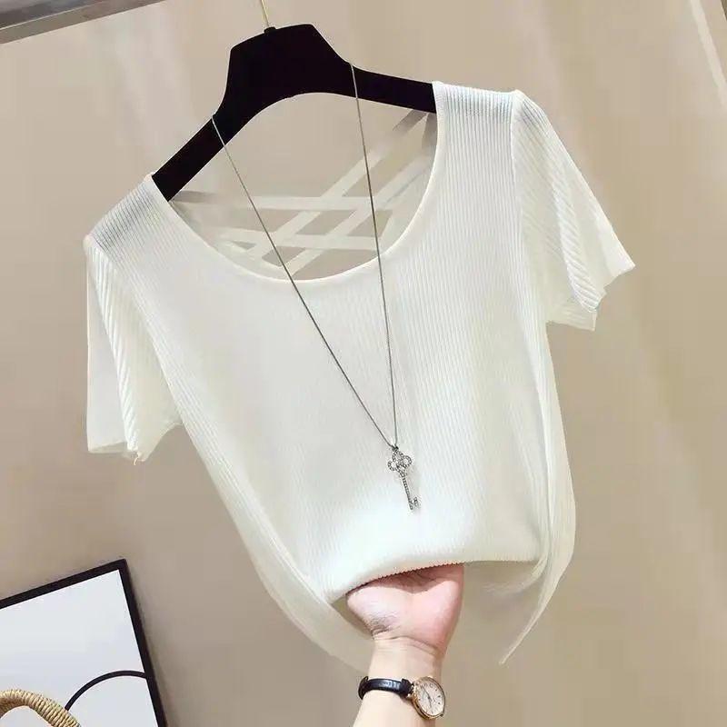 Product Introduction of Áo Lót Nữ ngắn Tay Hở Lưng, Ngoại Cỡ, Hàng Mới Về Mùa Hè, Áo khoét Sợi Lụa Lạnh Áo Lót Ins, Hợp Xu hướng, Bán Chạy, Năm 2025 8