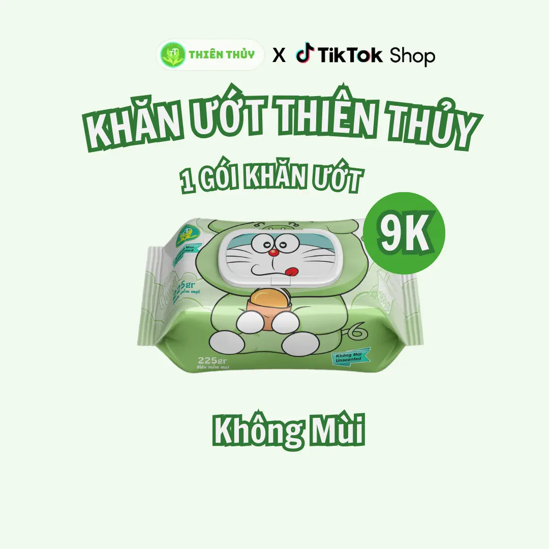 Khăn giấy ướt mềm mại 1 gói Thiên Thủy vải dày dặn an toàn cho da bé và mẹ bầu Voi