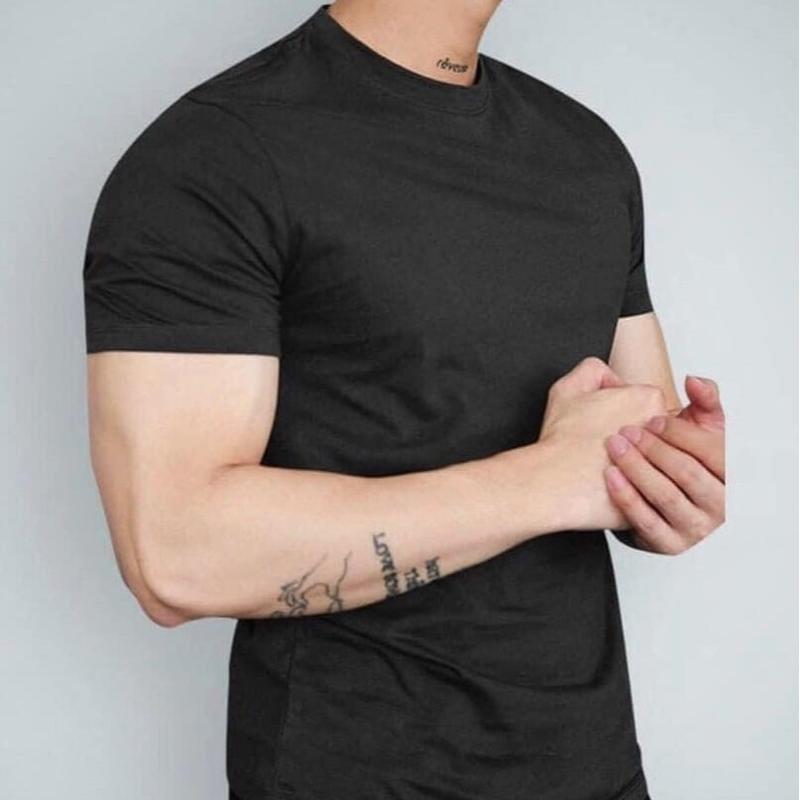 Áo thun CỔ TRÒN nam nữ nhiều màu kiểu trơn tay ngắn mẫu áo phông vải Cotton dày co dãn form ôm body Menswear Kem