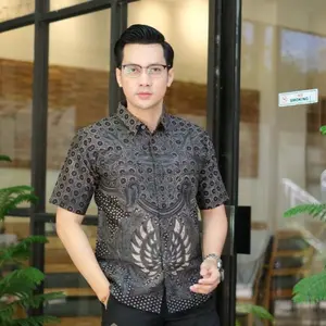 Batik lengan pendek slimfit kecombrang katun halus furing