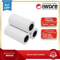 Gambar Iware Kertas Kasir Struk Thermal 80X40Mm Paper Roll Cocok untuk Kasir Parkir Antrian - 80X80 dari Iware.id Kota Administrasi Jakarta Pusat 4 Tokopedia