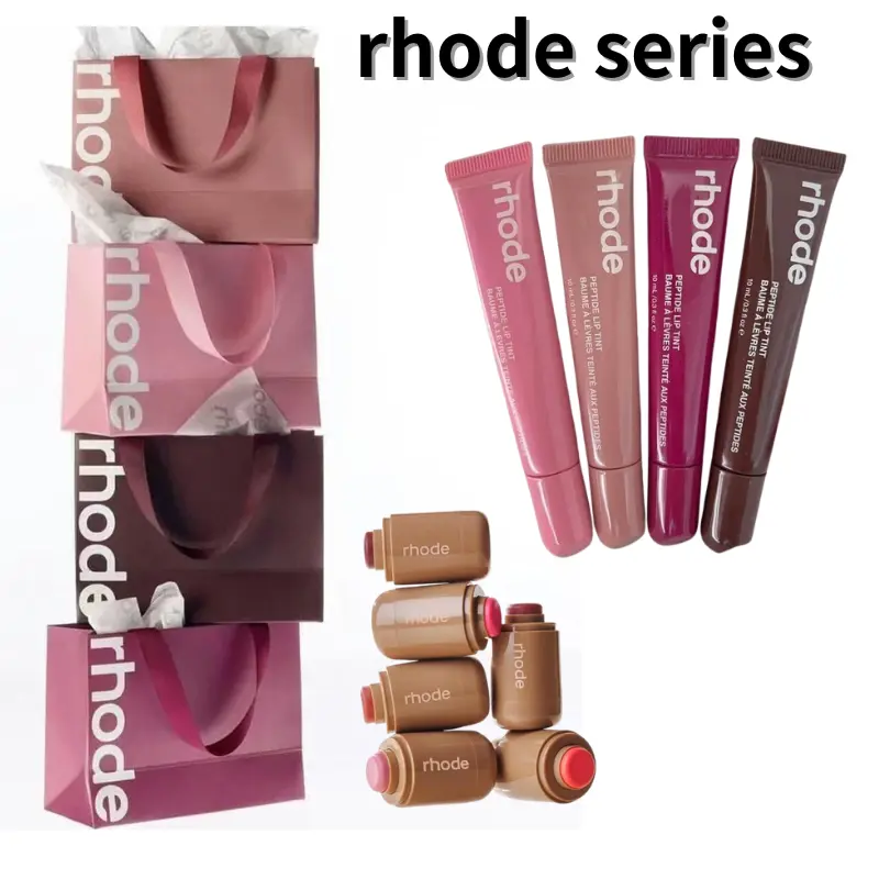 Rhode Serier Moisturizing Mirror Lip Gloss + Pocket Blush Stick + Portable Shopping Bag DIY Graffiti Aesthetic Stickers