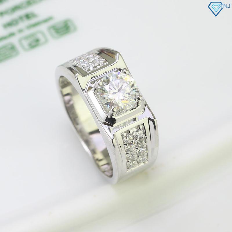 Nhẫn nam bạc M.o.i.s 6.5mm si bạch kim NNAM0043 - Trang Sức TNJ