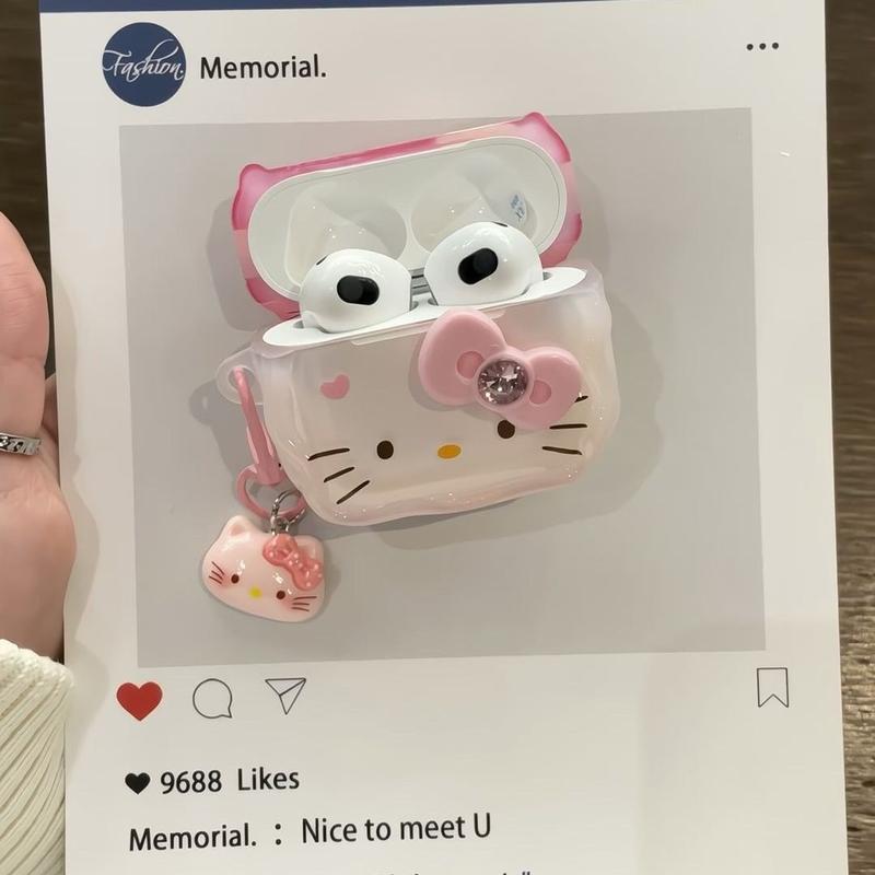 Vỏ tai nghe Ins Thiết kế Hello Kitty dễ thương Tương thích với Apple AirPods Pro 2   AirPods 1   2 Thế hệ Tương thích với AirPods Thế hệ thứ 4   AirPods Thế hệ thứ 3 Vỏ bảo vệ tai nghe Bluetooth 