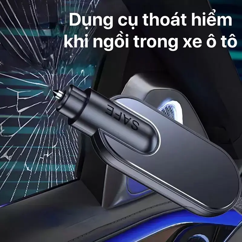 Búa Thoát Hiểm Phá Kính Ô Tô Mini { 2 in 1, gồm búa phá kính xe + cắt dây an toàn} Phụ Tùng Nội Thất 0