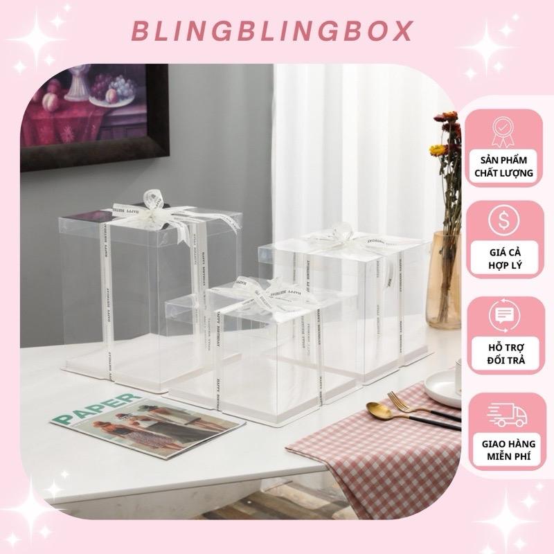 Hộp mica trong suốt, hộp đựng quà, bánh kem hộp trong suốt, không kèm ruy băng và phụ kiện