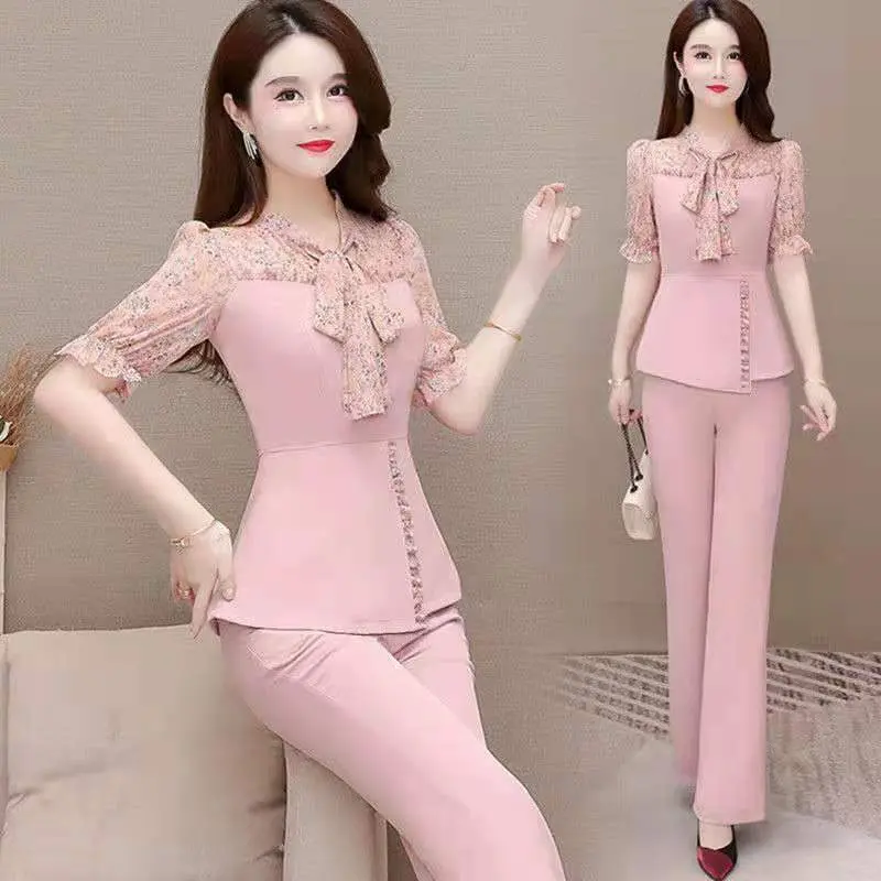 Bộ Quần Mùa Hè, Một / Hai Mảnh, Dáng Ôm, Phong Cách Nữ Thần Thanh Lịch, Xếp Nếp, Thời Trang, Chân Rộng, Hàng Mới Về, Dành Cho Nữ