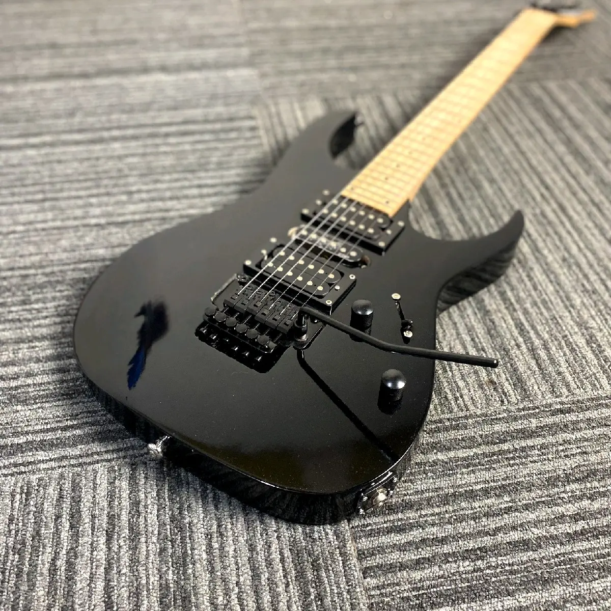 Gitar Elektrik Ibanez RG Series Up Down Custom Listrik Body Alder Neck Mapel 6 Senar Warna Black FREE Packing Kayu