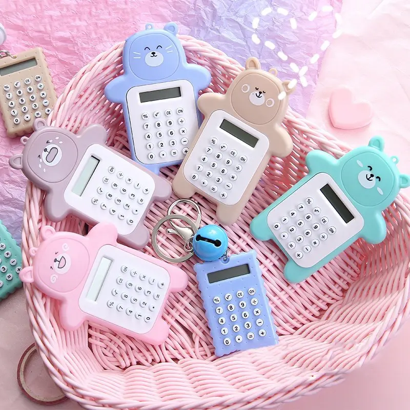(SP) KALKULATOR MINI PORTABLE MOTIF BERUANG / CALCULATOR BEAR 8 DIGIT TOMBOL KARET
