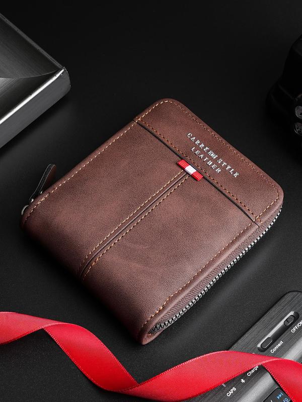 Men's Business Fashion Bifold Wallet with Card Slots,  Simple Style Plain Color Wallet & Card Holder, Casual Trendy Wallet for Work & Daily Use 6