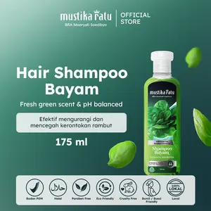 Mustika Ratu Shampoo Bayam 175ml perawatan untuk rambut rontok - Mencegah Kerontokan Rambut