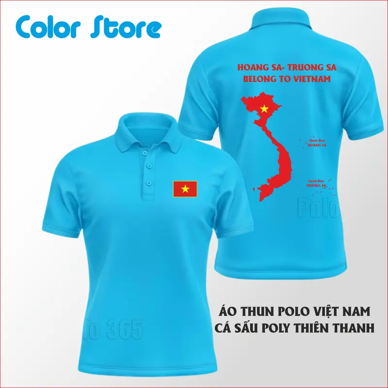 Áo thun Polo VIỆT NAM HOANG SA TRUONG SA BELONG TO VIET NAM  - Áo polo COLOR STORE Có Cổ Ngắn Tay Menswear Nhung Nhung 4