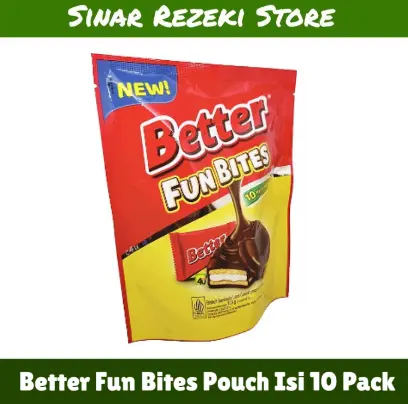Biskuit Better Fun Bites Pouch [Isi 10 pcs] / Biskuit Roma Better / Better Fun Bites Pouch Cokelat Coklat 1
