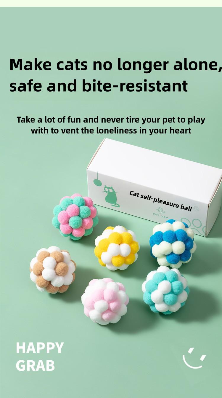 Product Introduction of Cat Toy Ball Teaser Cat Ball Cat Hair Ball Self-Entertainment Silent Ball Plush Ball Pet Toy 4