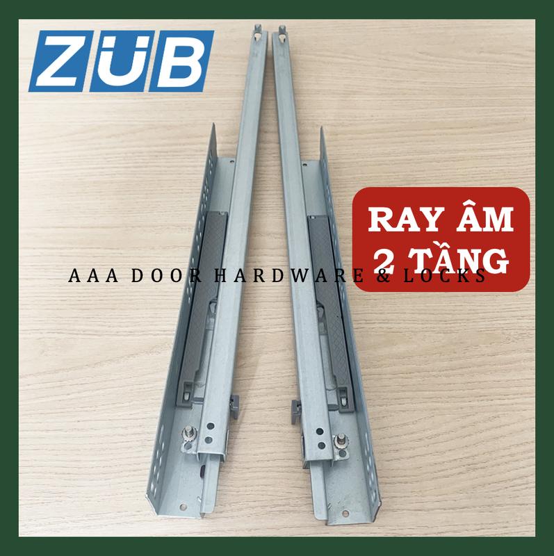 [ZUB] Ray âm giảm chấn 2 tầng Khoá chốt, độ mở 3/4 có đủ kích thước (1 cặp)