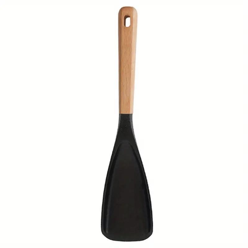Silicone Cooking Spoon, 1 Count Multifunctional Long Handle Salad Pizza Spatula, Household Kitchen Products for Home Dining Room Picnic 5
