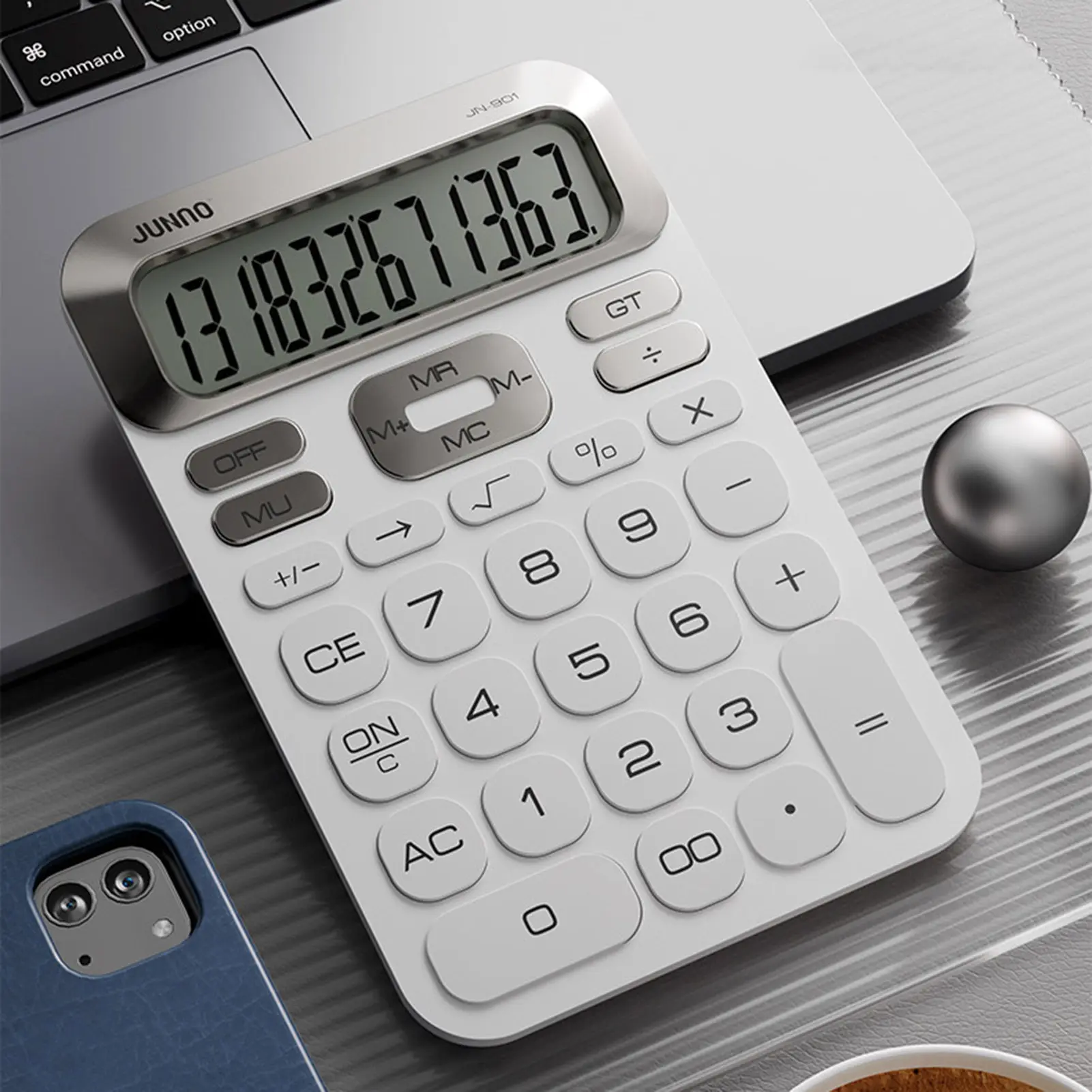 Desktop Calculator Battery Operated 12 Digits Big Buttons Large LCD Display Portable Student Finance Calculator Office Supplies