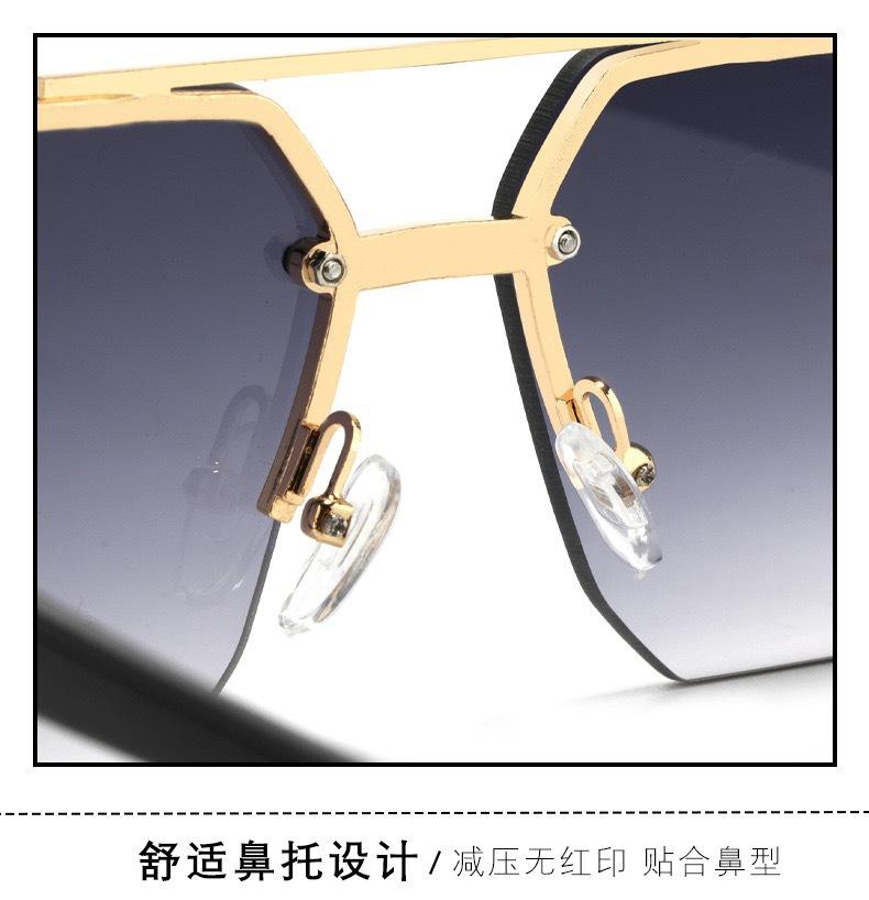 Product Introduction of Sunglasses 2024 new model for boys, with a big face and slim appearance while driving. Advanced UV resistant half frame sunglasses with a square frame 8