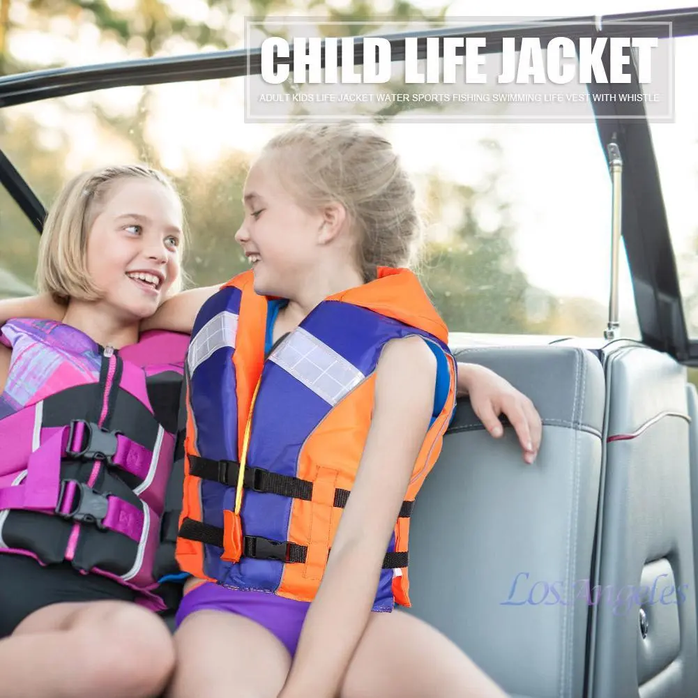 COD Adult Kids Life Jacket Water Sports Fishing Swimming Life Vest with Whistle