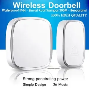 Bel Rumah Wireless Door Bell Waterproof Pintu 1 Receiver / Doorbell / Bel Pintu Rumah Tahan Air Set